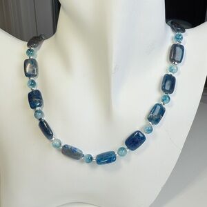 Deep Blue Calm Necklace | Natural Blue Patterned Stone Necklace